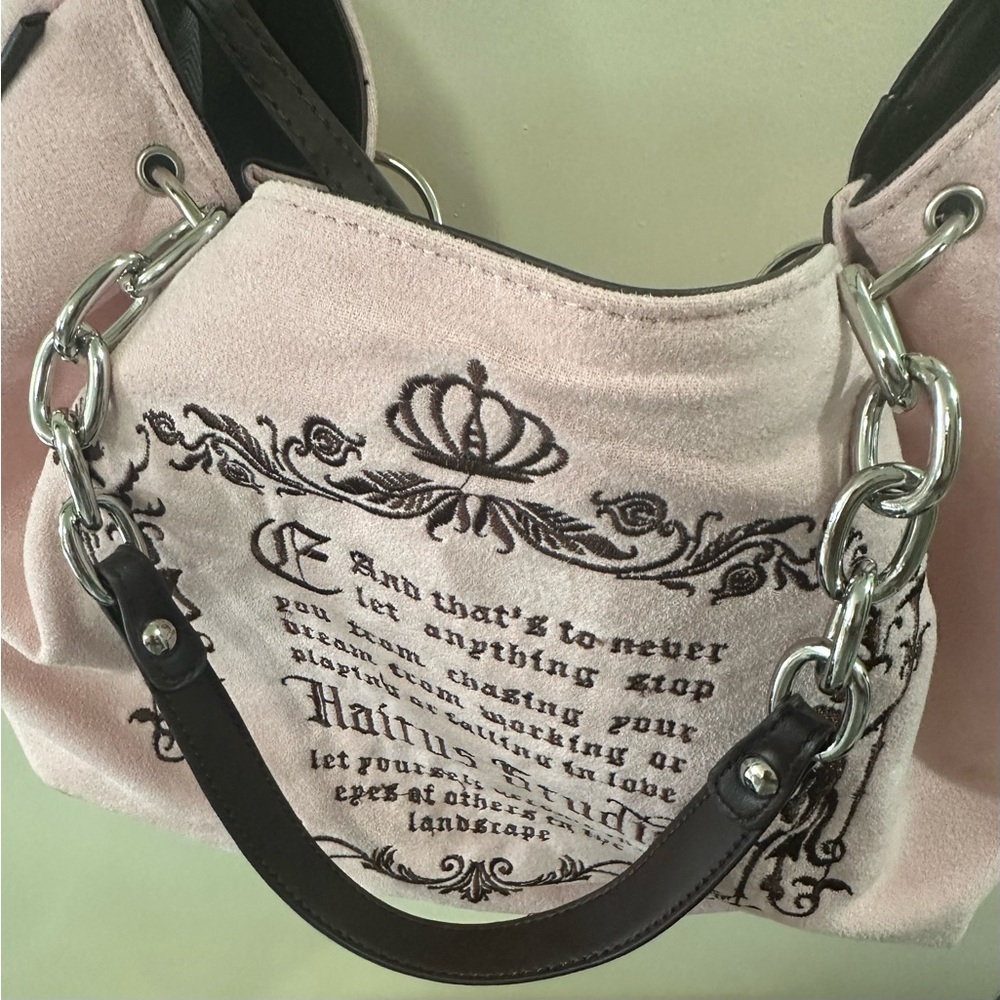 Pink Suede Style Cross Body Bag Purse - Picture 4 of 8